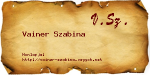 Vainer Szabina névjegykártya