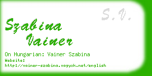 szabina vainer business card